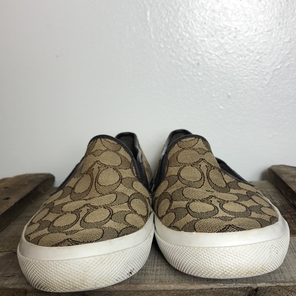 Coach Brown Chrissy Canvas Slip On Sneaker Shoe Sz 9.5B - Picture 8 of 8
